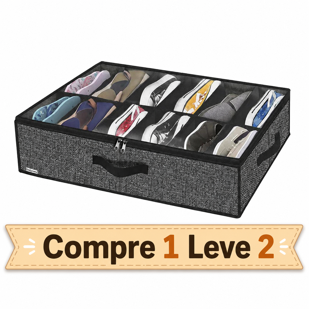 Caixa Sapateira e organizadora Premium para até 12 Pares de Sapatos –  Com Visor Transparente