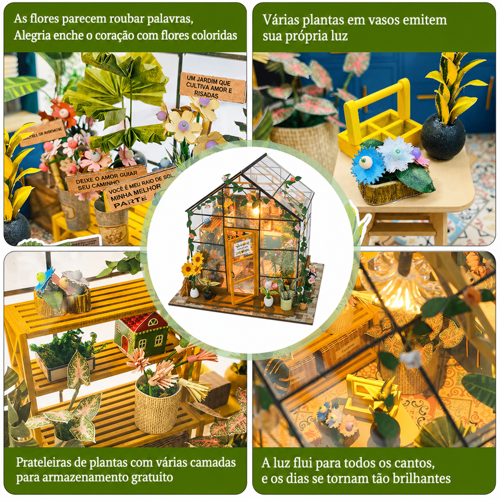 Casa de Bonecas Miniatura DIY – Decoração 3D com Móveis