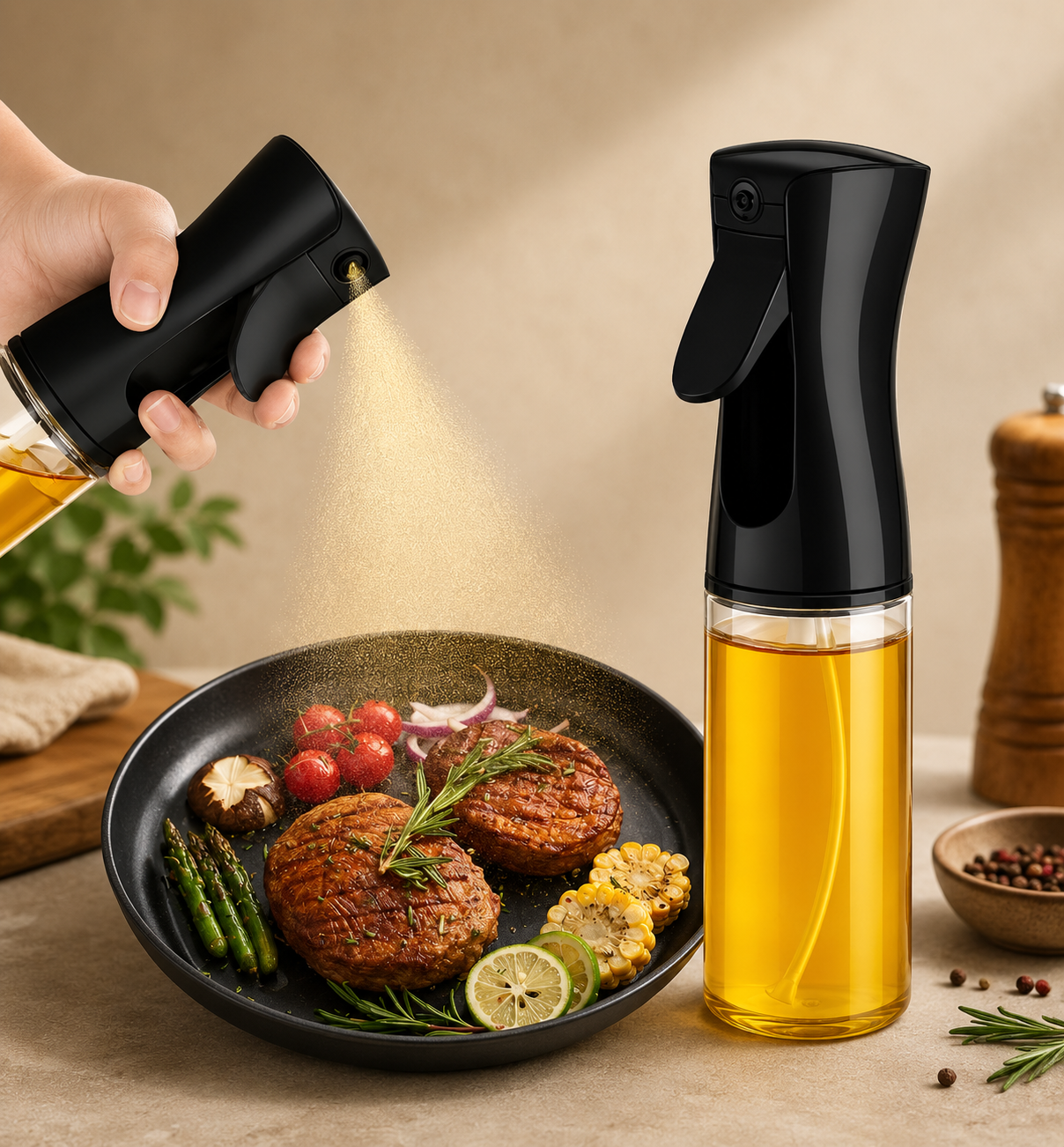 Borrifador de vidro Multiuso - Ideal para azeite e muito mais