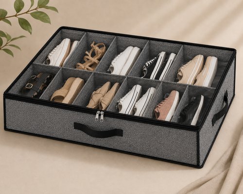 Caixa Sapateira e organizadora Premium para até 12 Pares de Sapatos –  Com Visor Transparente