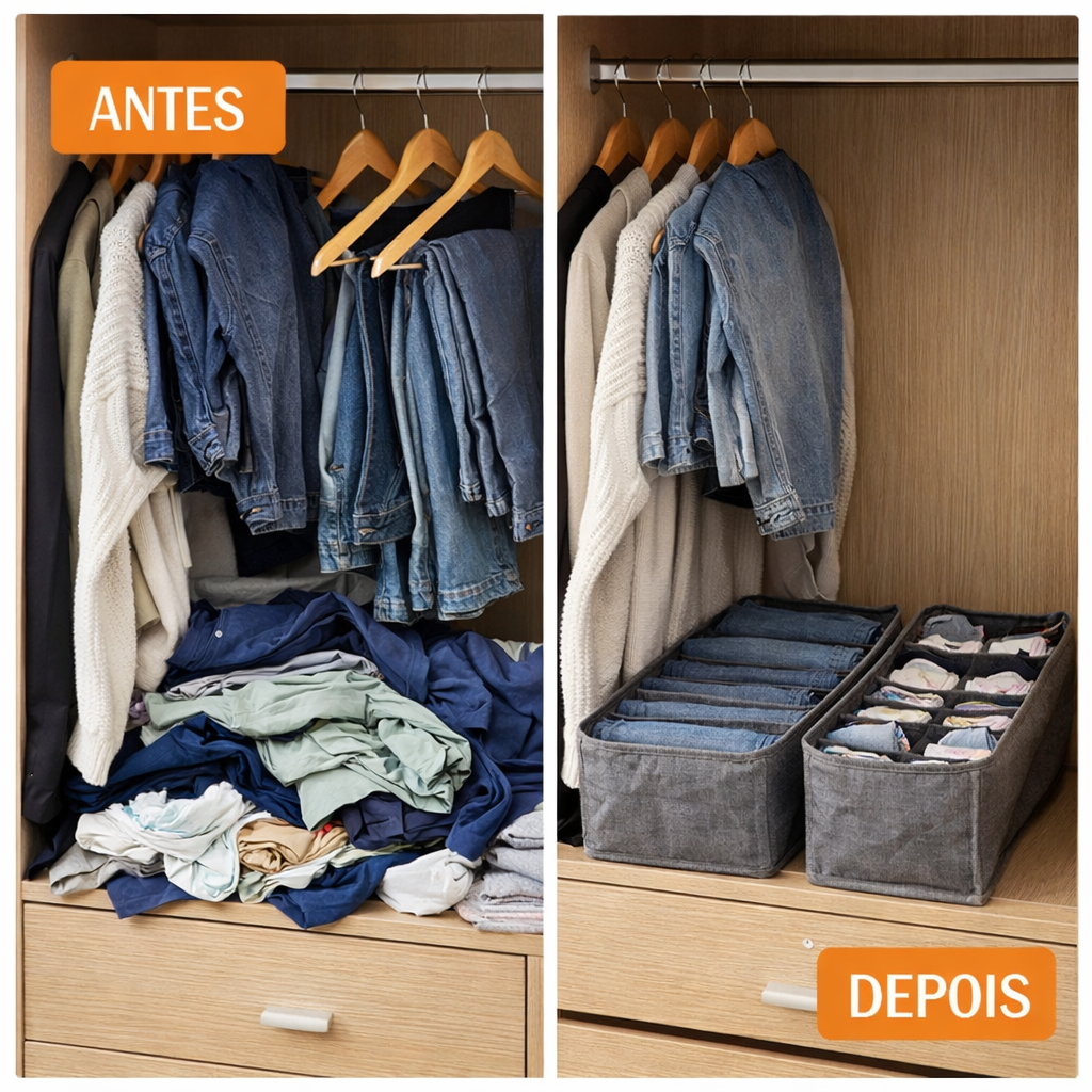 Caixa Organizadora Dobrável para Calças e Roupas