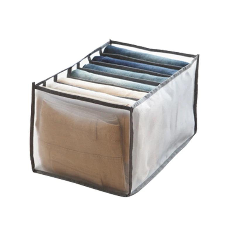 Organizador de Gavetas 7 Divisórias – Caixa Dobrável para Jeans, Roupas e Meias