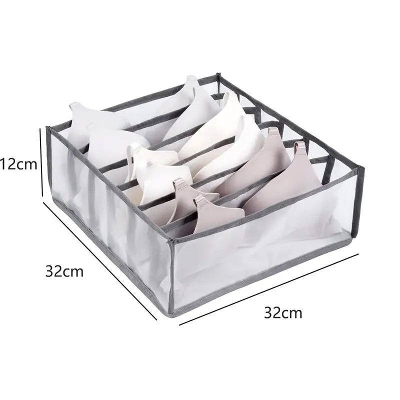 Organizador de Gavetas 7 Divisórias – Caixa Dobrável para Jeans, Roupas e Meias