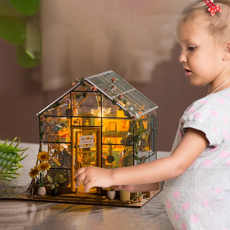 Casa de Bonecas Miniatura DIY – Decoração 3D com Móveis