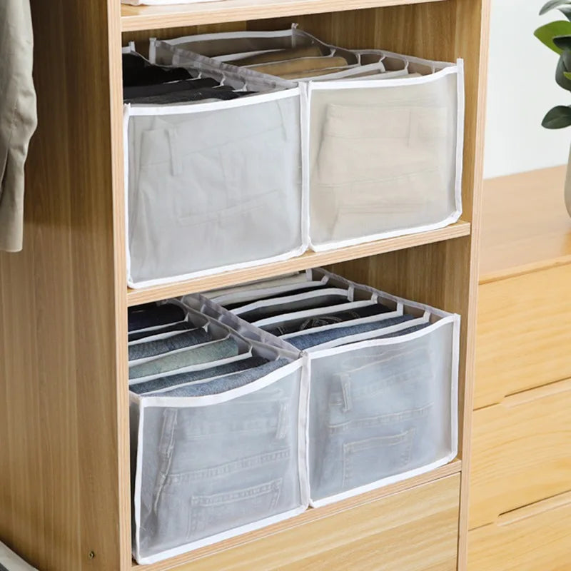 Organizador de Gavetas 7 Divisórias – Caixa Dobrável para Jeans, Roupas e Meias