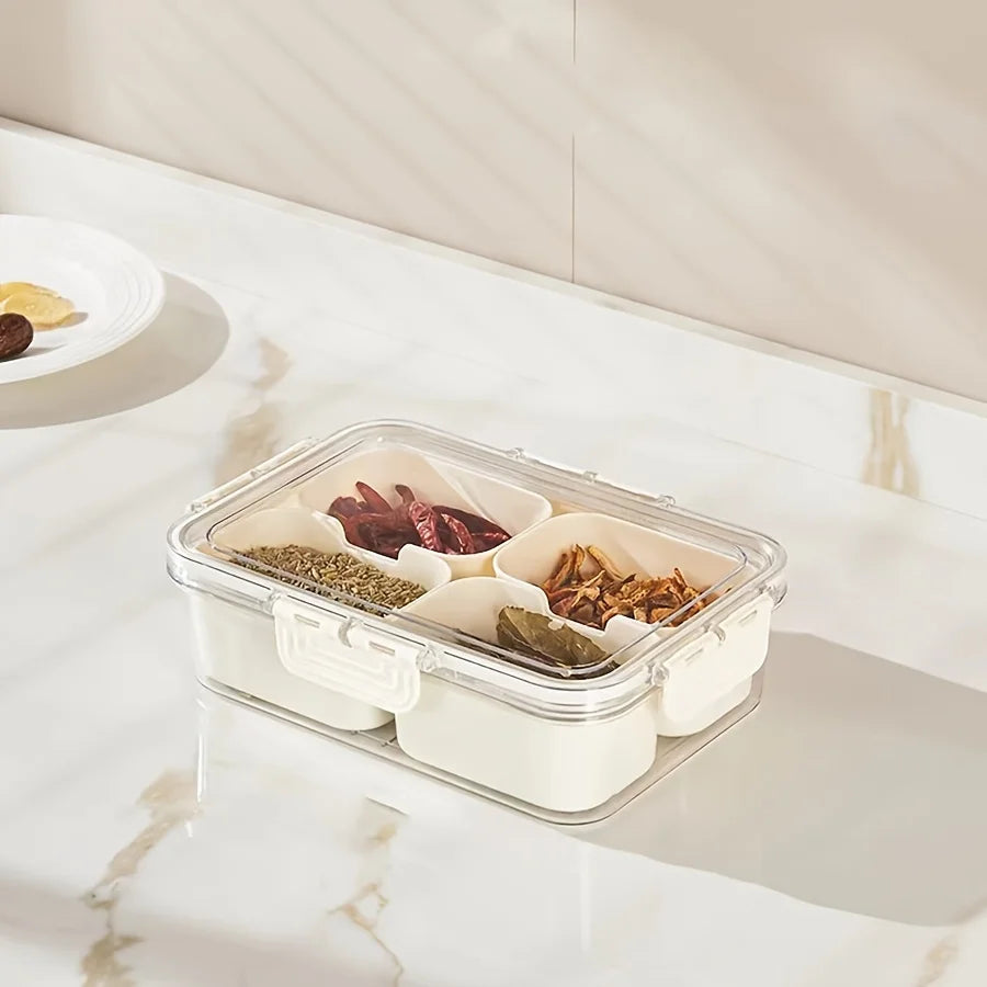 Bandeja Organizadora Portátil para Lanches, Frios, Petiscos, Frutas e Snacks com Tampa