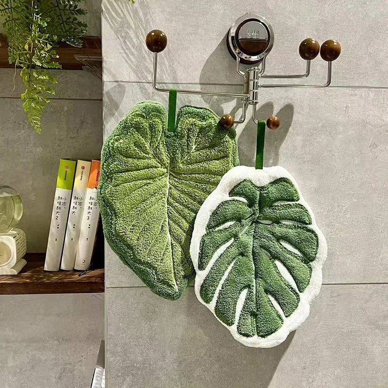 Toalha de Mão Folha Tidy Home – Macia, Absorvente e Decorativa para Cozinha e Banheiro