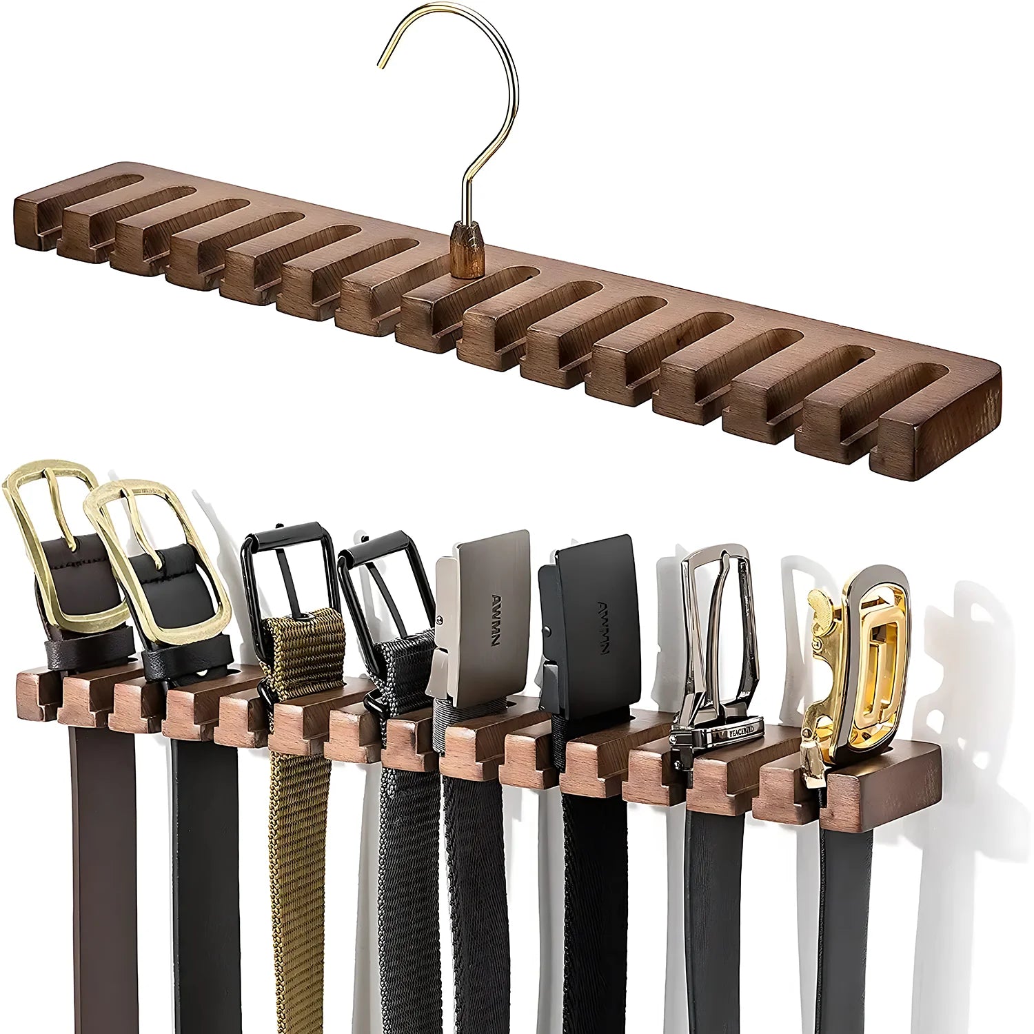 Cabide Organizador para Cintos e Gravatas –   1 a 12 Ganchos