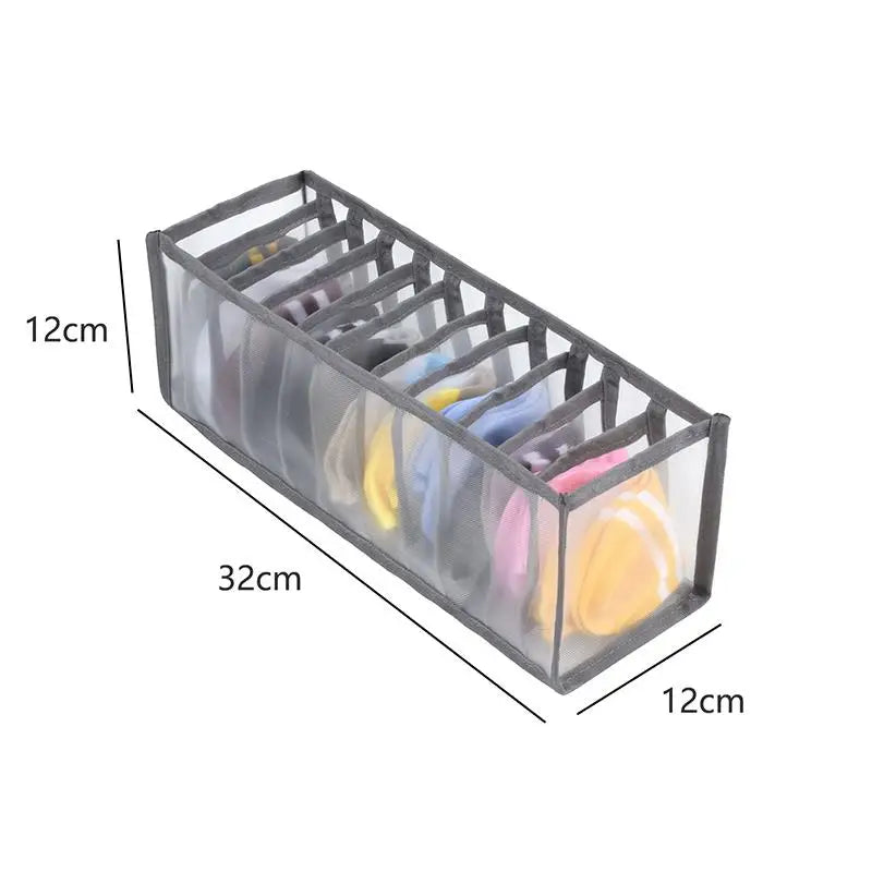 Organizador de Gavetas 7 Divisórias – Caixa Dobrável para Jeans, Roupas e Meias