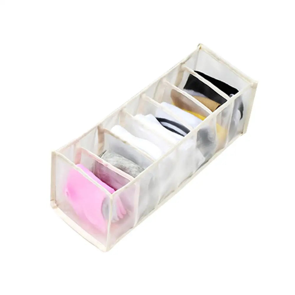 Organizador de Gavetas 7 Divisórias – Caixa Dobrável para Jeans, Roupas e Meias