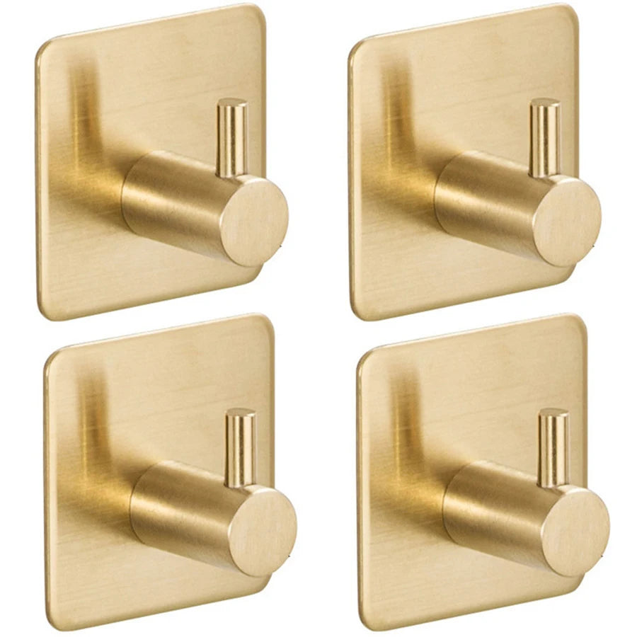 Gancho Adesivo Premium em Aço Inoxidável | Organizador Multifuncional para Banheiro, Cozinha e Quarto