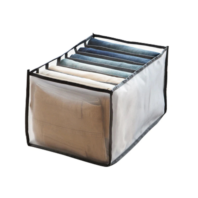 Organizador de Gavetas 7 Divisórias – Caixa Dobrável para Jeans, Roupas e Meias
