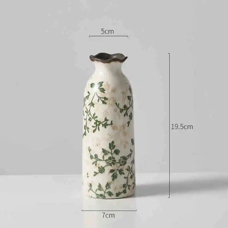 Vaso de Cerâmica Craquelada para Flores – Vaso Hidropônico Decorativo para Mesa