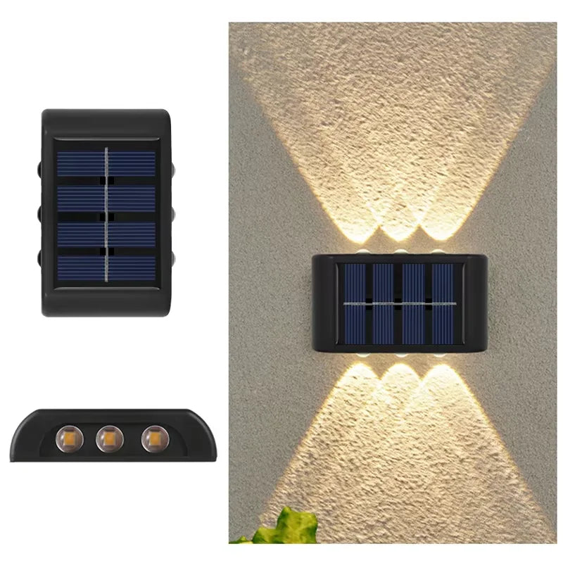 Luminária de parede externa solar LED à prova d'água com sensor crepuscular