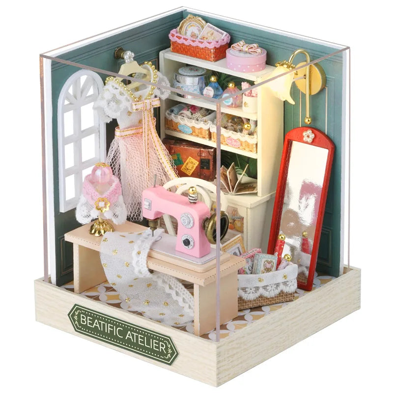 Casa de Bonecas Miniatura DIY – Decoração 3D com Móveis