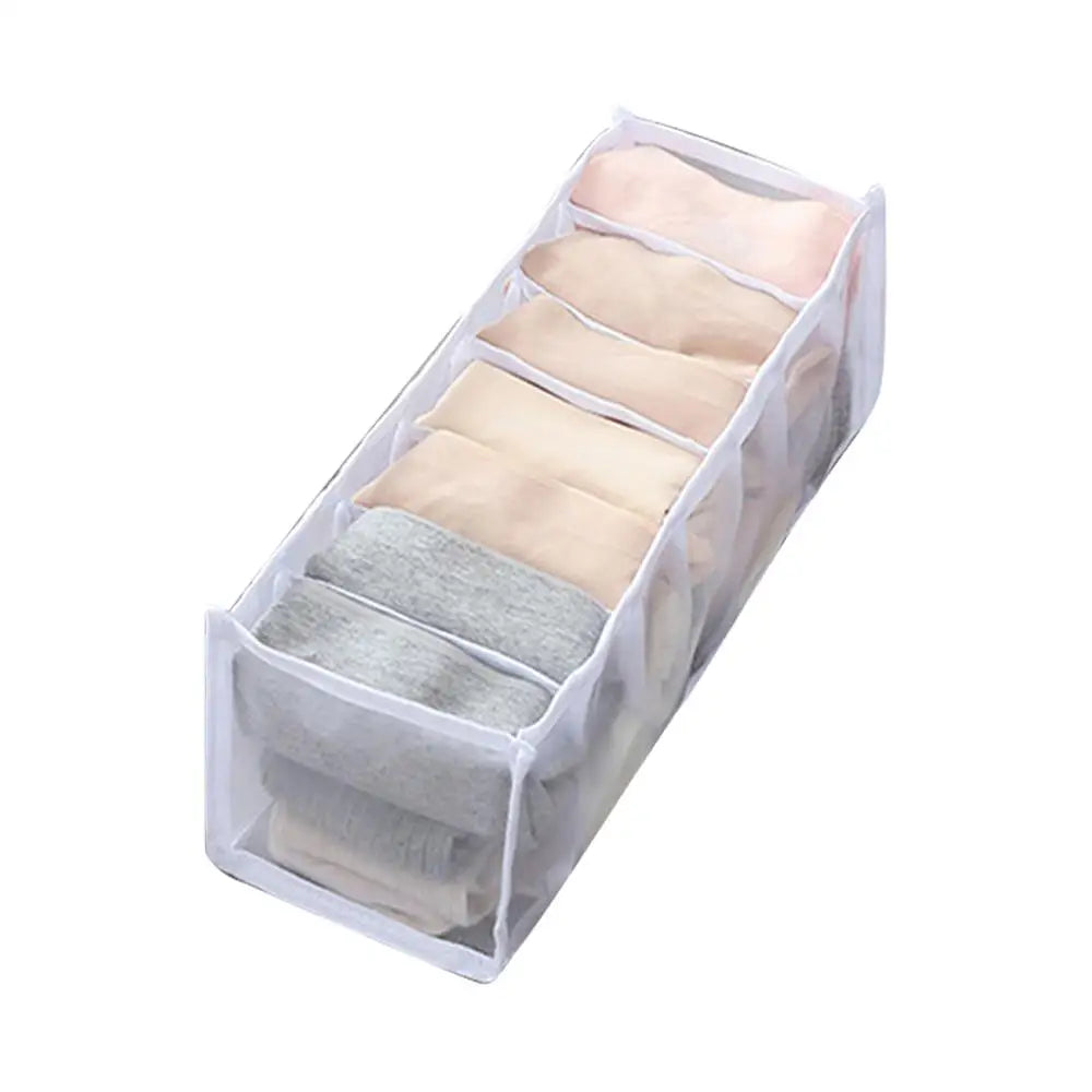 Organizador de Gavetas 7 Divisórias – Caixa Dobrável para Jeans, Roupas e Meias