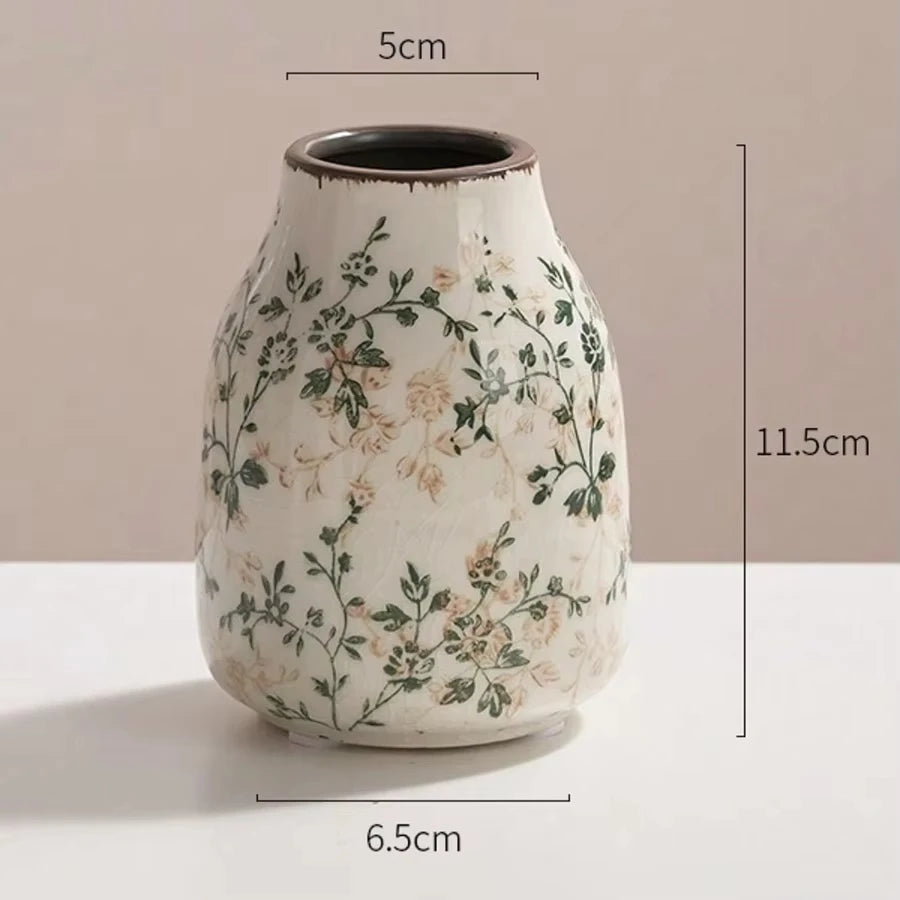 Vaso de Cerâmica Craquelada para Flores – Vaso Hidropônico Decorativo para Mesa