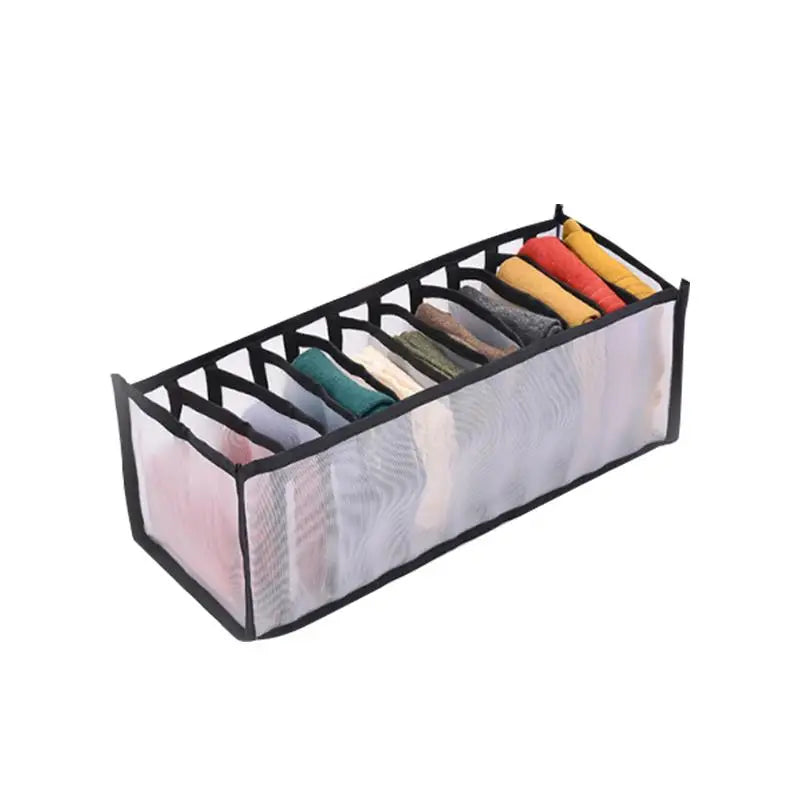 Organizador de Gavetas 7 Divisórias – Caixa Dobrável para Jeans, Roupas e Meias