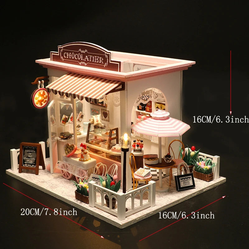Casa de Bonecas Miniatura DIY – Decoração 3D com Móveis