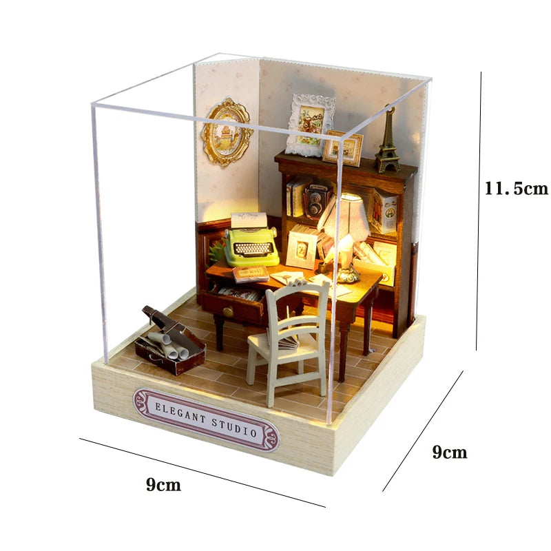 Casa de Bonecas Miniatura DIY – Decoração 3D com Móveis