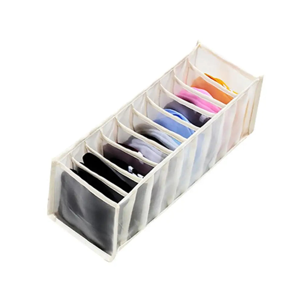 Organizador de Gavetas 7 Divisórias – Caixa Dobrável para Jeans, Roupas e Meias