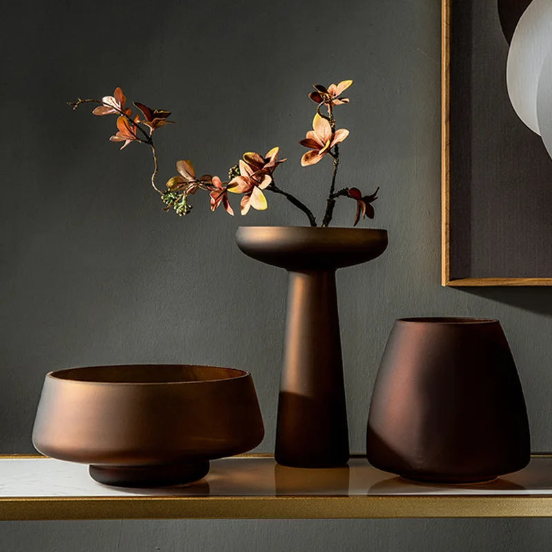 Vaso de Vidro Fosco Premium Estilo Nórdico – Decoração Sofisticada!