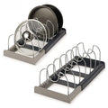 Organizador Expansível para Panelas e Tampas em Aço Inox - 6 compartimentos