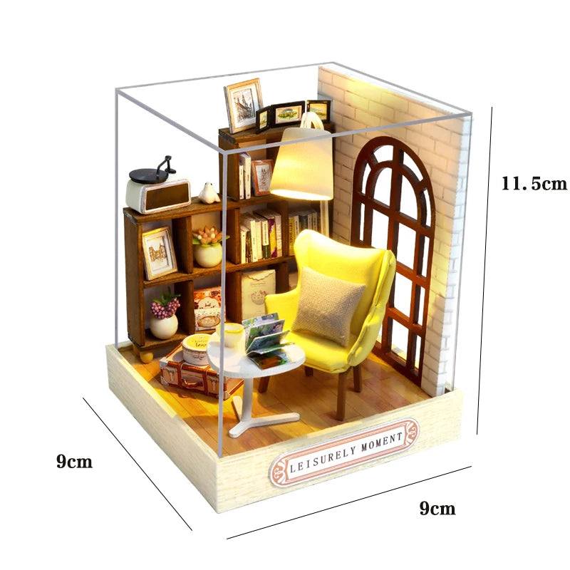 Casa de Bonecas Miniatura DIY – Decoração 3D com Móveis