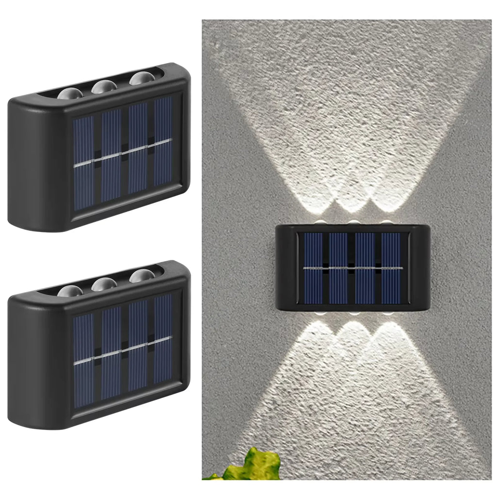 Luminária de parede externa solar LED à prova d'água com sensor crepuscular