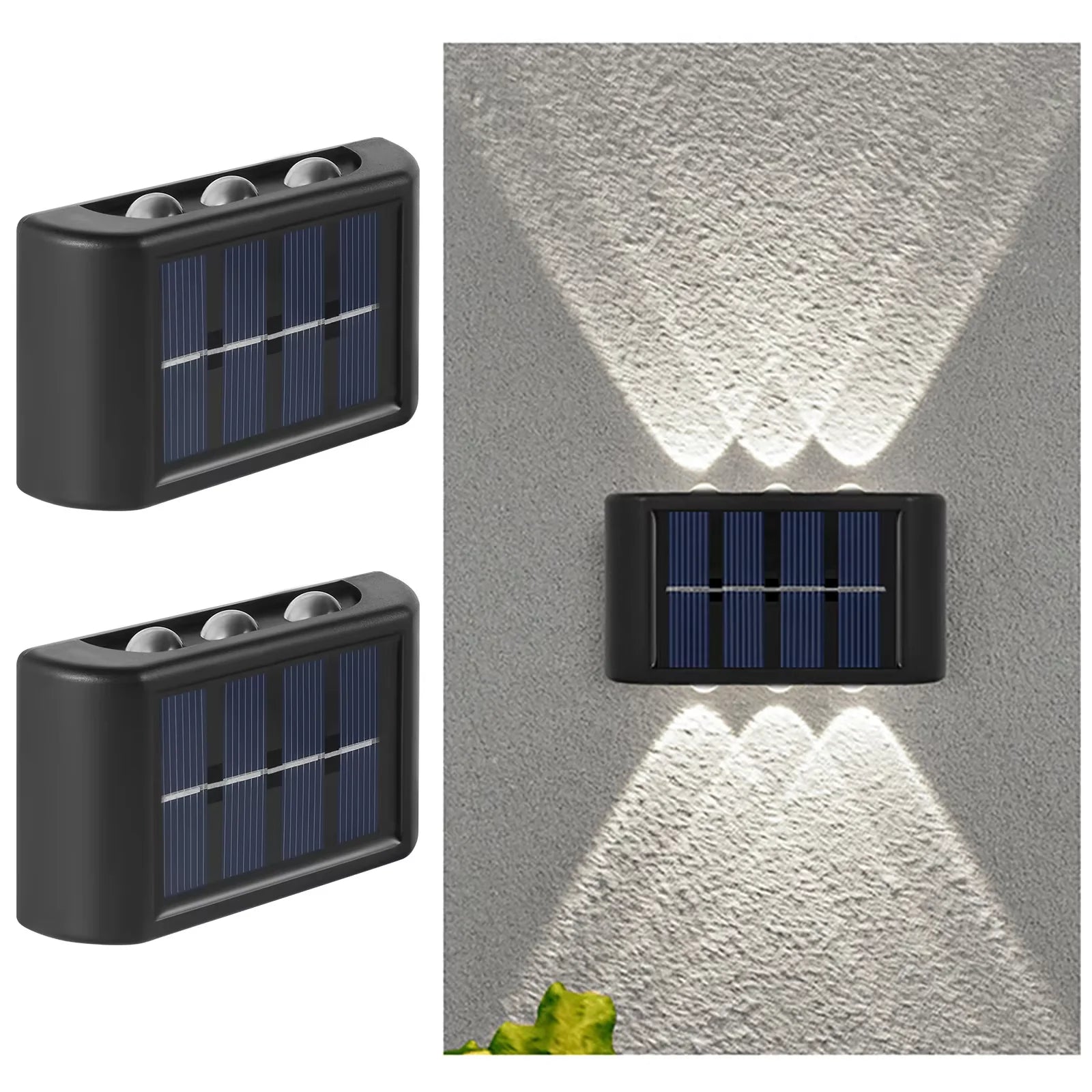 Luminária de parede externa solar LED à prova d'água com sensor crepuscular