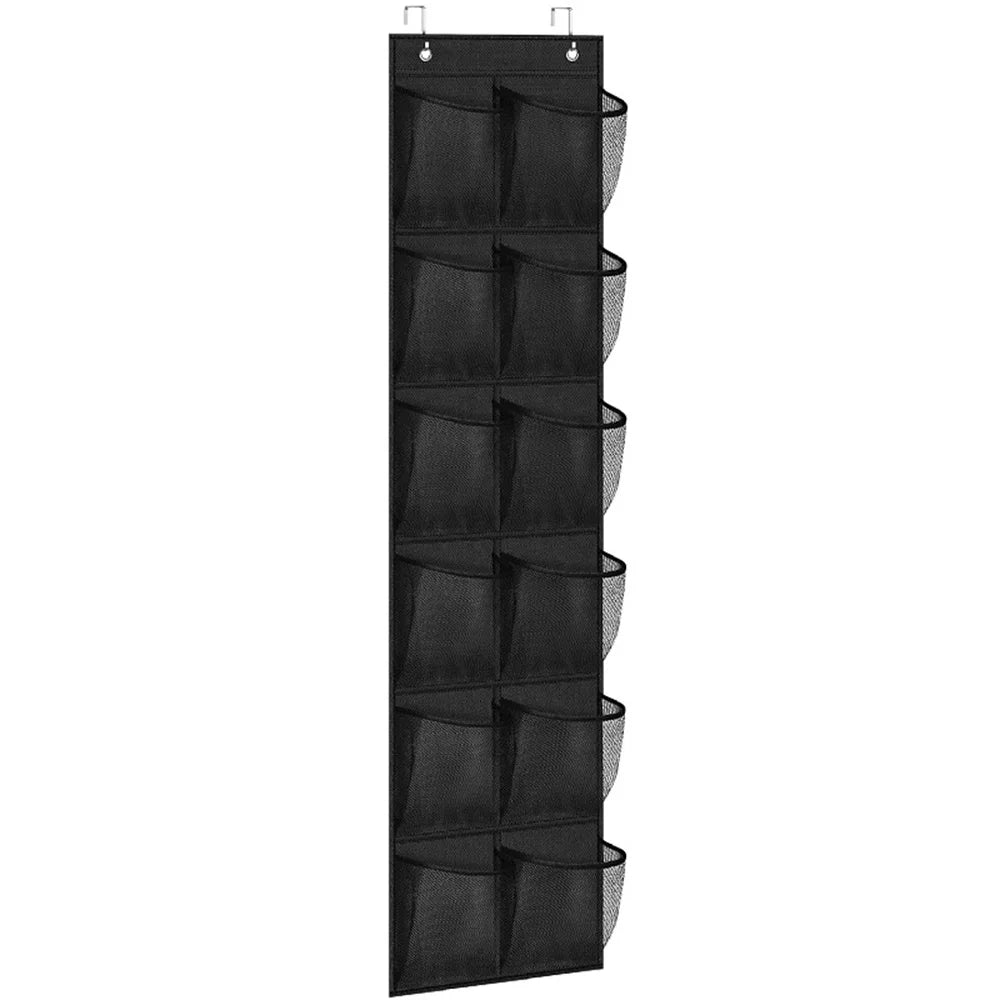 Sapateira Organizadora para Porta com 12 Bolsos Grandes e Visor Transparente | Inclui 2 Ganchos