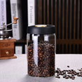 Pote Hermético a Vácuo para Café em Grãos – Vidro com Tampa de Preservação de Aroma e Frescor