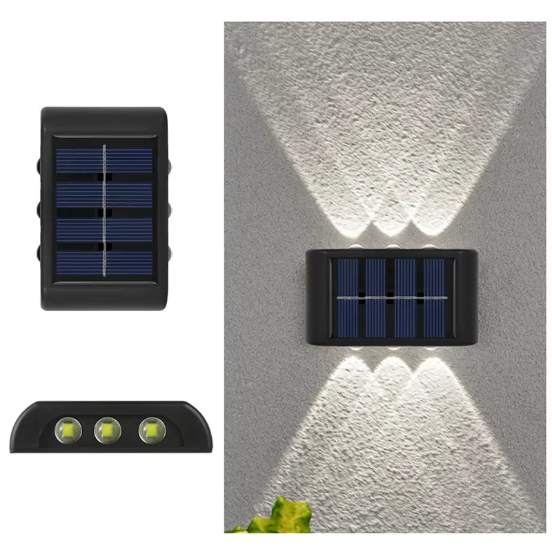 Luminária de parede externa solar LED à prova d'água com sensor crepuscular