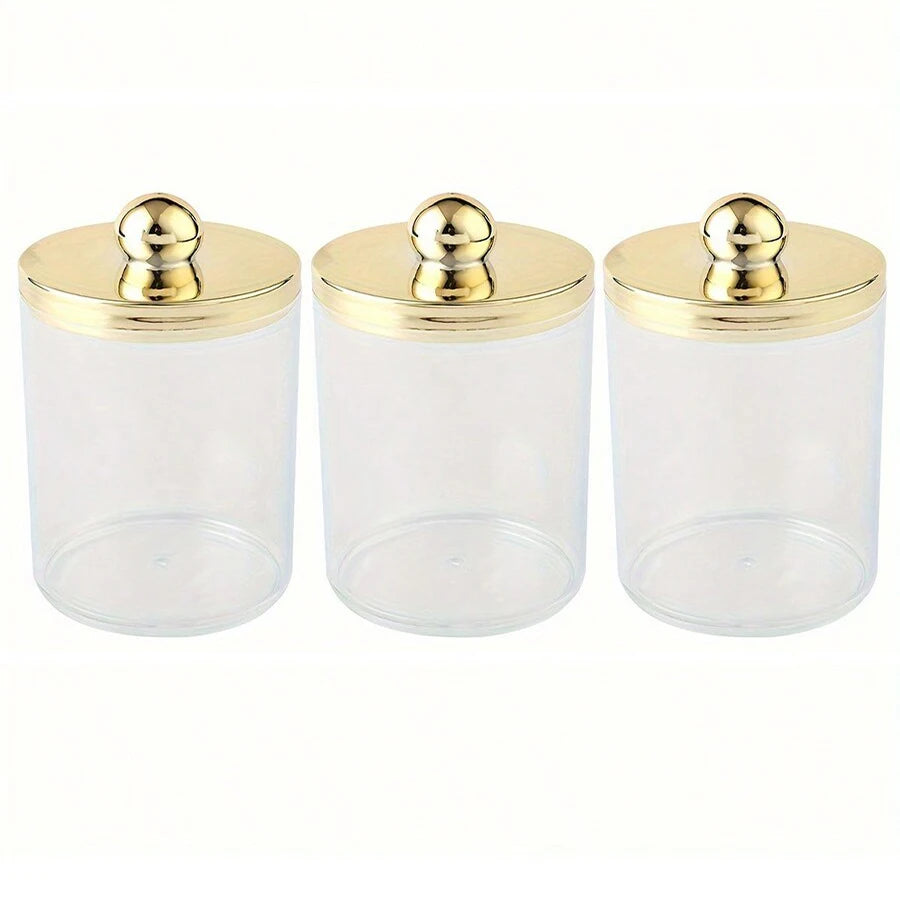 Organizador Acrílico Premium para Banheiro | Porta Algodão e Cotonetes com Tampa