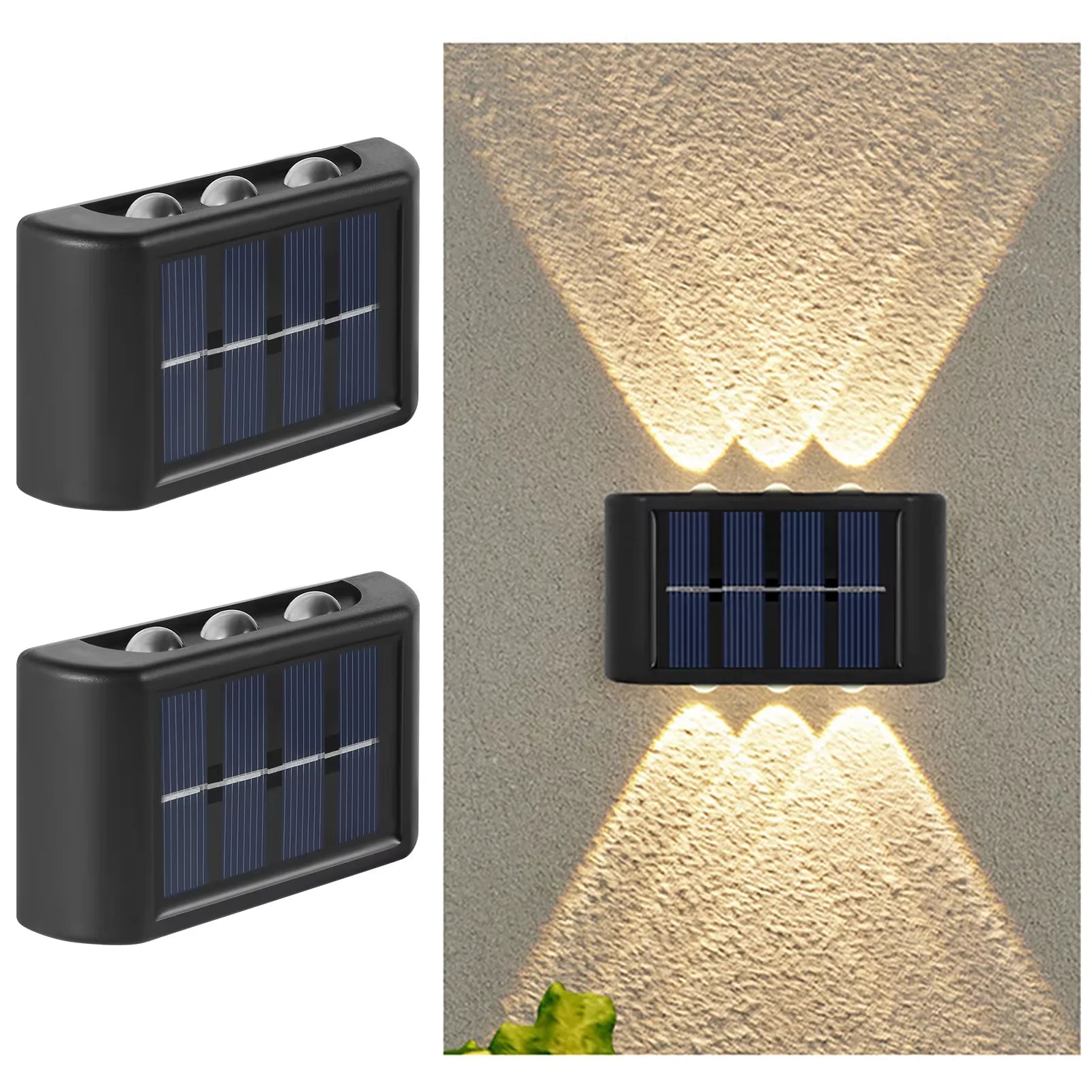 Luminária de parede externa solar LED à prova d'água com sensor crepuscular