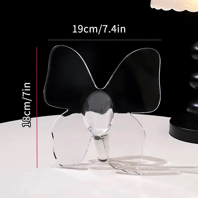 Vaso Acrílico Transparente com Borboleta Decorativa