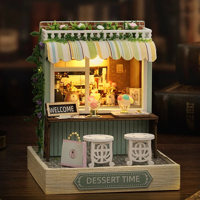 Casa de Bonecas Miniatura DIY – Decoração 3D com Móveis