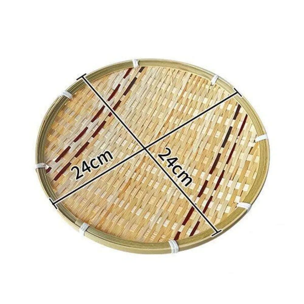 Bandeja Organizadora Trançada para Alimentos-Vegetais - Pães -  Bandeja de servir em Bambu