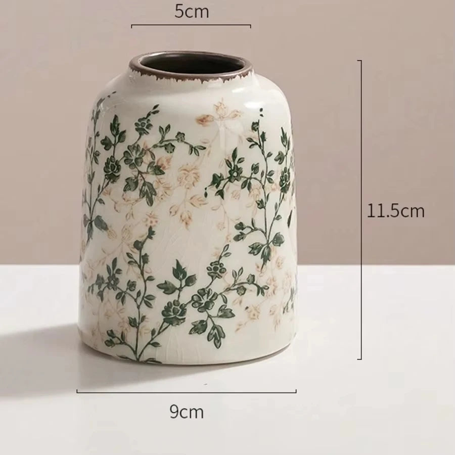 Vaso de Cerâmica Craquelada para Flores – Vaso Hidropônico Decorativo para Mesa