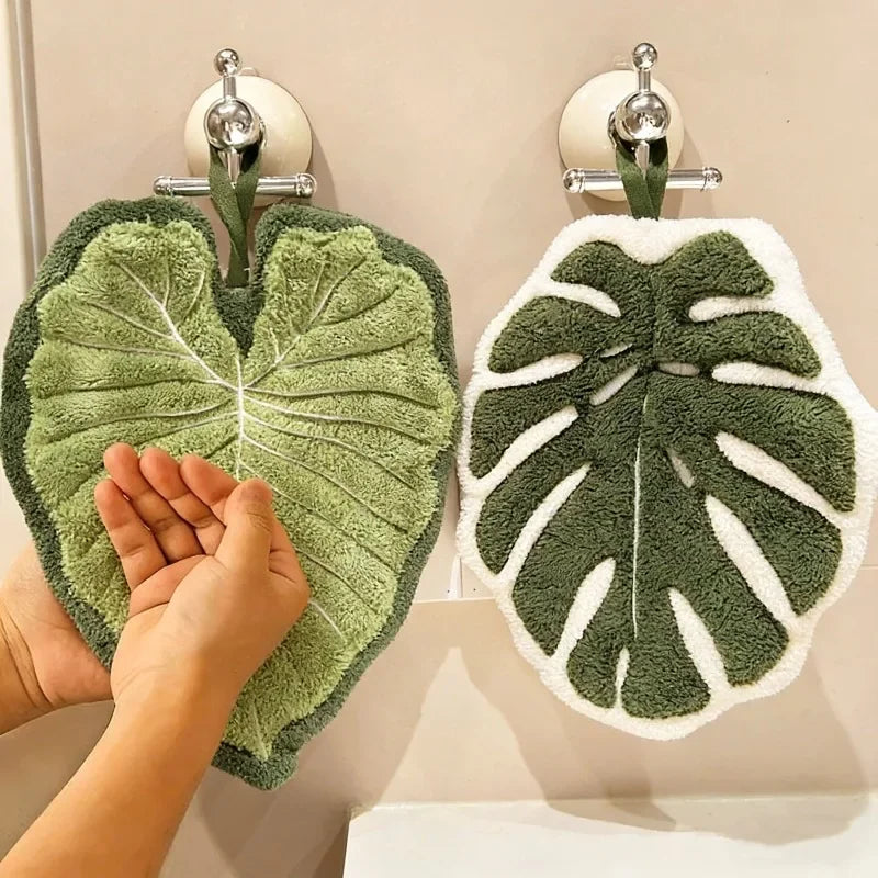 Toalha de Mão Folha Tidy Home – Macia, Absorvente e Decorativa para Cozinha e Banheiro