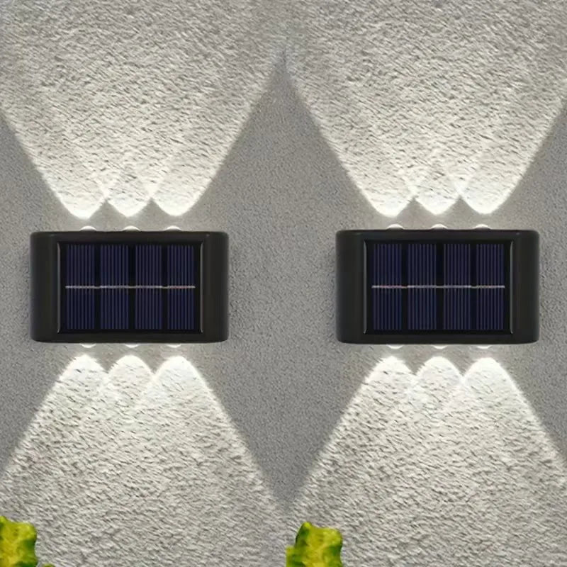 Luminária de parede externa solar LED à prova d'água com sensor crepuscular