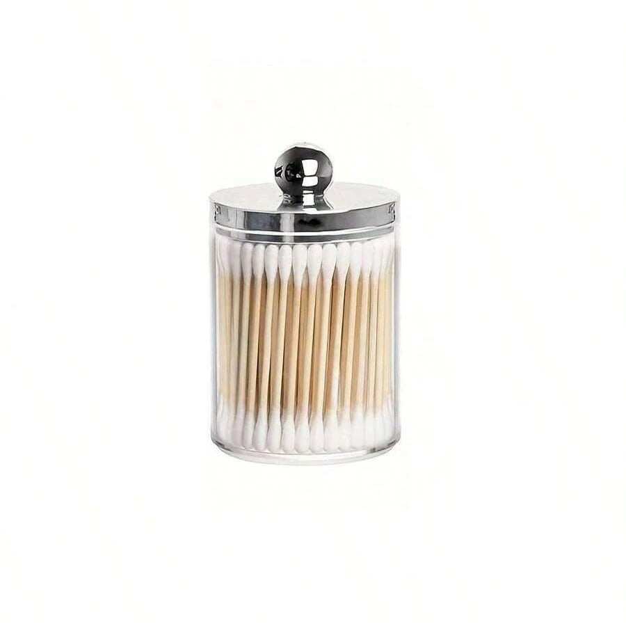 Organizador Acrílico Premium para Banheiro | Porta Algodão e Cotonetes com Tampa