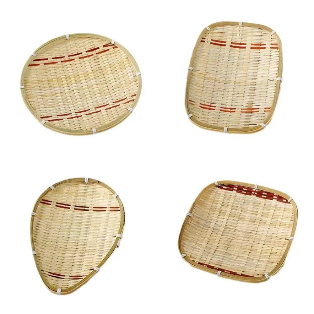 Bandeja Organizadora Trançada para Alimentos-Vegetais - Pães -  Bandeja de servir em Bambu