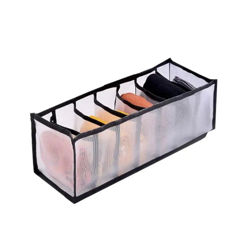 Organizador de Gavetas 7 Divisórias – Caixa Dobrável para Jeans, Roupas e Meias