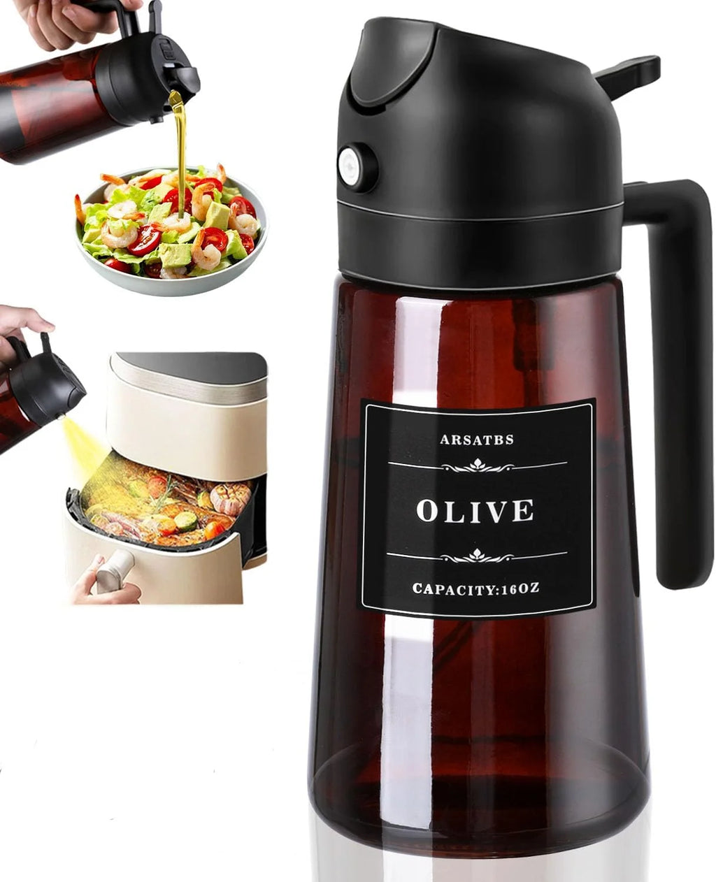 Dispensador e Pulverizador de Óleo em Vidro 470ml