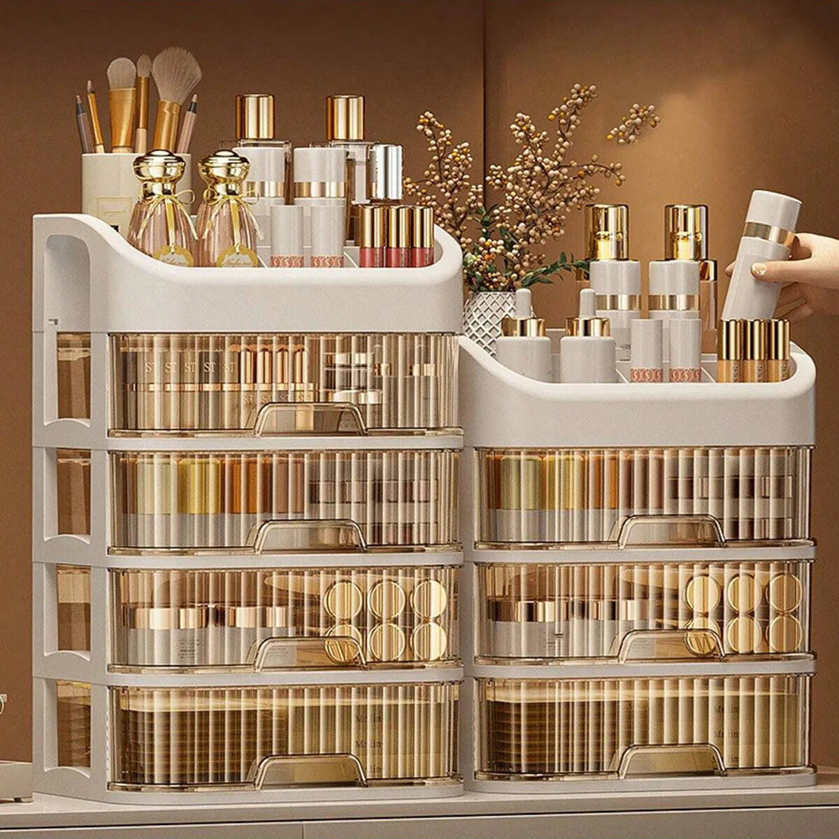 Organizador Premium de Maquiagem com Múltiplos Compartimentos