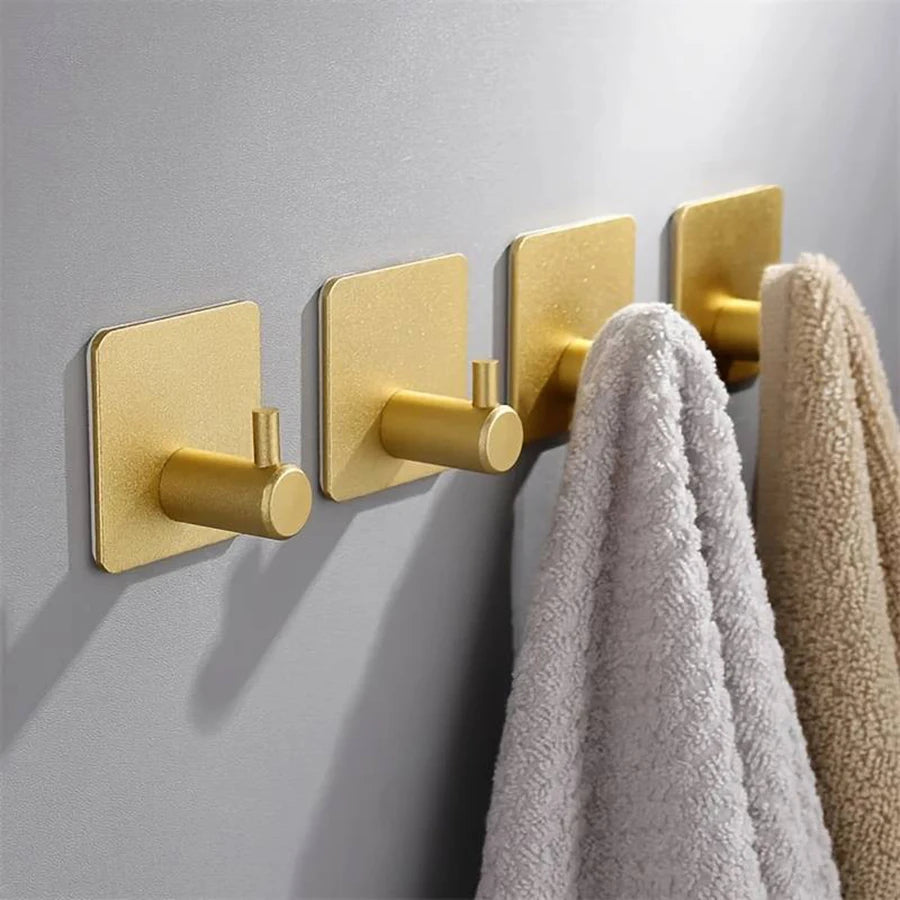 Gancho Adesivo Premium em Aço Inoxidável | Organizador Multifuncional para Banheiro, Cozinha e Quarto