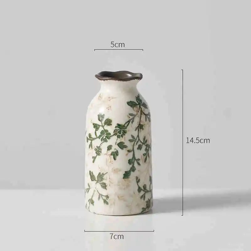 Vaso de Cerâmica Craquelada para Flores – Vaso Hidropônico Decorativo para Mesa