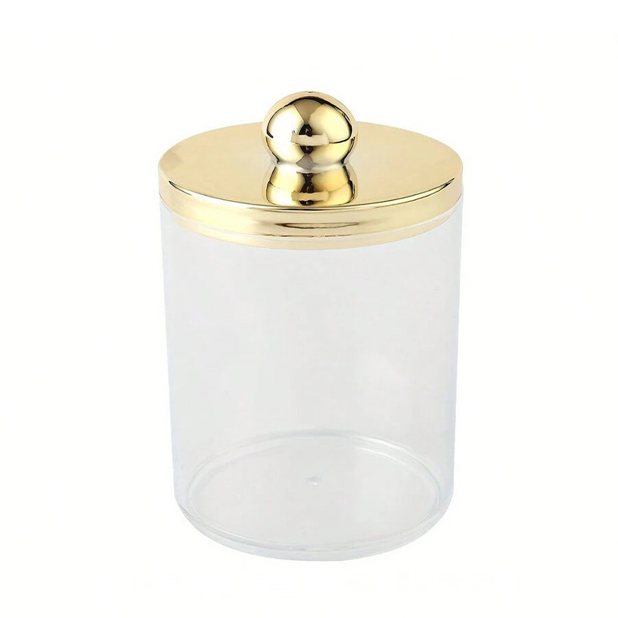 Organizador Acrílico Premium para Banheiro | Porta Algodão e Cotonetes com Tampa
