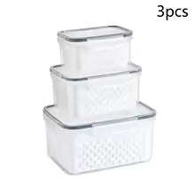 Kit 3 Pote Hermético para Frutas e Vegetais | Conservação e Organização na Geladeira
